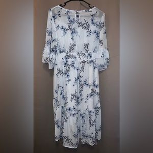 Womens Casual Summer Boho Chiffon Print Midi Skater Dress